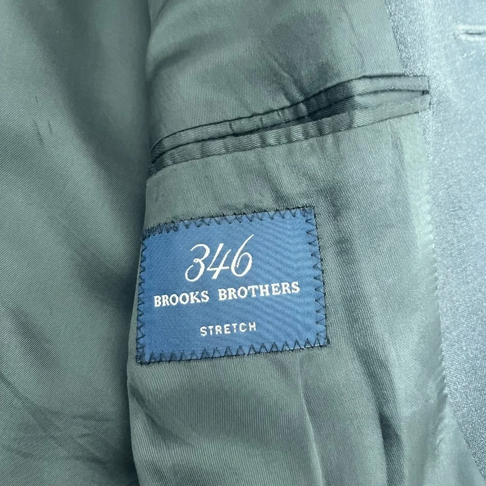 Brooks Brothers 346 Men Single Breasted Blazer Jacket Black 3-Button Long Sleeve